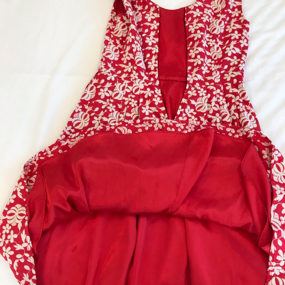 🌺 Betsy Johnson Red Embroidered Flower Dress - Picture 9 of 14